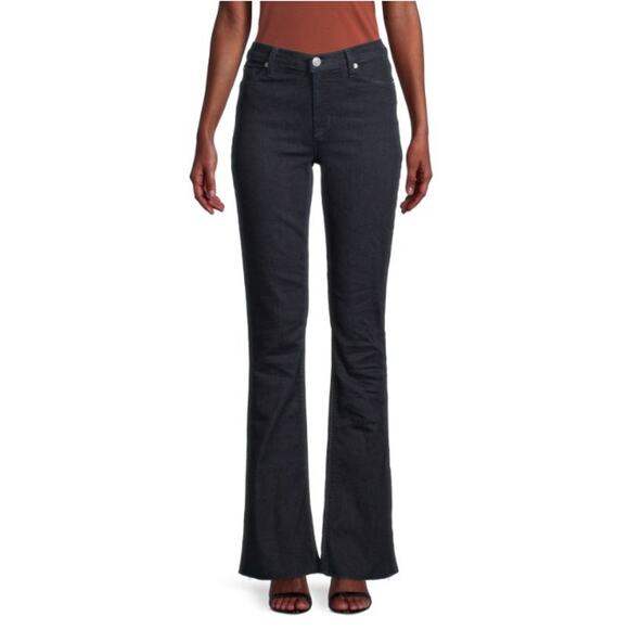 Hudson Jeans Natalie Midrise Bootcut Crop Dark Wash Lucky Raw Hem 30 - Picture 1 of 8